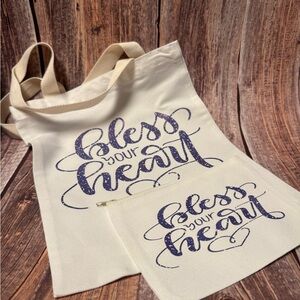 NEW Bless Your Heart 11”x13” Tote and 8”x5” Pouch Set Item #PHK6659